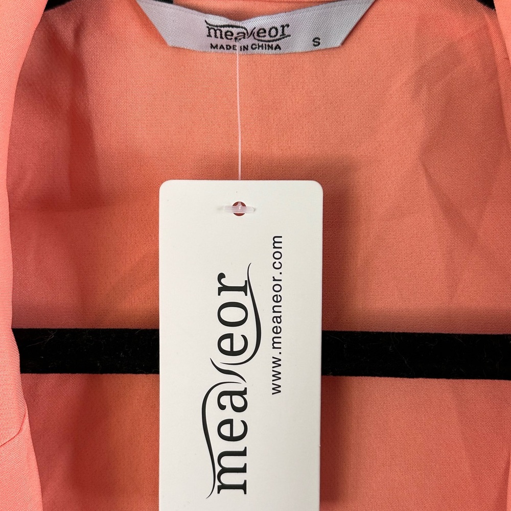 NWT Meaneor peachy orange tank blazer top